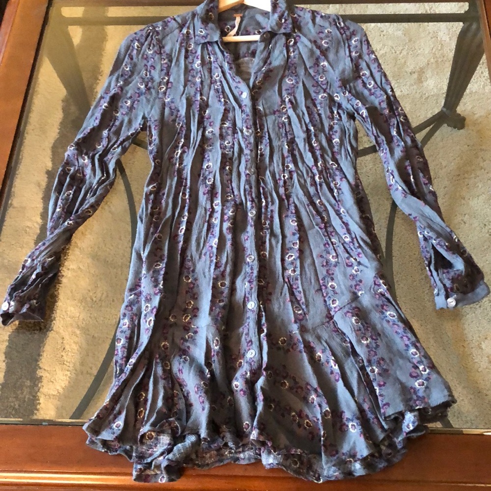 Free People Floral Print Mini Dress